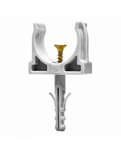 Крепеж-клипса с дюбелем и саморезом серая д25 (100шт/900шт уп/кор) Промрукав (PR13.0217) в Пятигорске Держатели, клипсы, скобы Pintop.ru