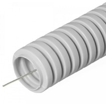 Труба гофрированная ПВХ тяжелая 750 Н серая с/з д63 (15м/360м уп/пал) Промрукав (PR.0163411)