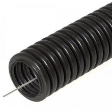 Труба гофрированная ПНД легкая 350 Н безгалогенная (HF) стойкая к ультрафиолету черная с/з д16 (10м/уп) Промрукав (PR02.0120)