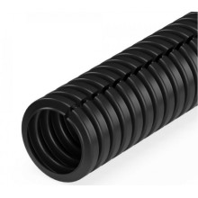 Труба гофрированная ПП лёгкая 350 Н безгалогенная (HF) разрезная черная д25 (25м/уп) Промрукав (PR02.0248)