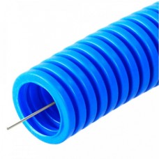 Труба гофрированная ПП лёгкая 350 Н не распространяющая горение синяя д20 (25м/уп) Промрукав (PR02.0253)