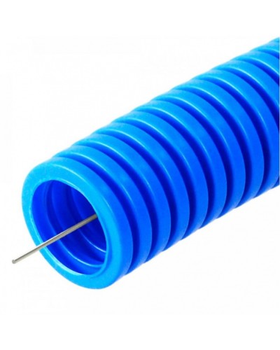 Труба гофрированная ПП лёгкая 350 Н не распространяющая горение синяя д25 (25м/уп) Промрукав (PR02.0255) в Пятигорске Труба гофрированная Pintop.ru