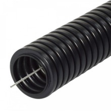 Труба гофрированная ПА безгалогенная (HF) стойкая к ультрафиолету черная с/з д20 (25м/уп) Промрукав (PR02.0260)