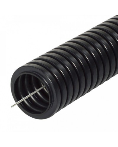 Труба гофрированная ПА негорючая (НГ) стойкая к ультрафиолету (УФ) черная с/з д25 (10м/уп) Промрукав (PR02.0268) в Пятигорске Труба гофрированная Pintop.ru