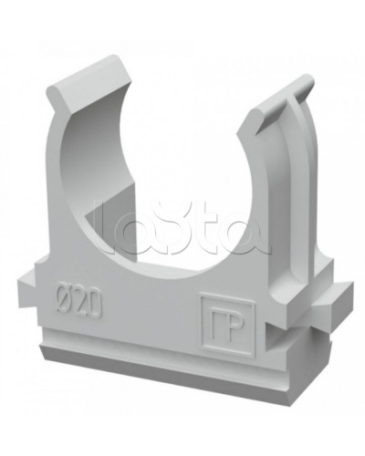 Крепеж-клипса для труб АБС-пластик в п/э д20 (100шт/1500шт уп/кор) Промрукав (PR.02620) в Пятигорске Держатели, клипсы, скобы Pintop.ru