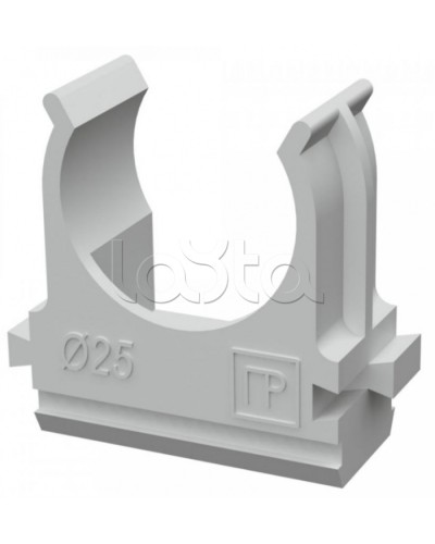 Крепеж-клипса для труб АБС-пластик в п/э д25 (100шт/1000шт уп/кор) Промрукав (PR.02625) в Пятигорске Держатели, клипсы, скобы Pintop.ru