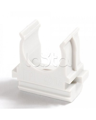 Крепёж-клипса для труб Полистирол белая д16 (100шт/2000шт уп/кор) Промрукав (PR.02716б) в Пятигорске Держатели, клипсы, скобы Pintop.ru