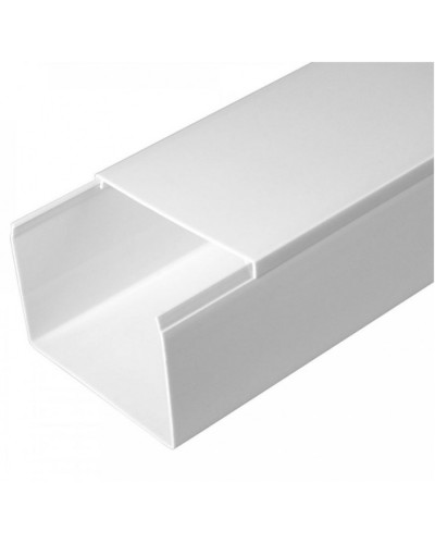 Кабель-канал белый 2-й замок в п/э 80х60 (8 м/уп) Промрукав (PR03.0058) в Пятигорске Кабель-канал Pintop.ru