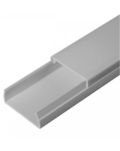Кабель-канал серый RAL 7035 2-й замок в п/э 40х16 (56м/уп) Промрукав (PR03.0074) в Пятигорске Кабель-канал Pintop.ru