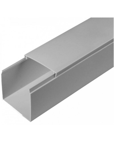 Кабель-канал серый RAL 7035 2-й замок в п/э 60х60 (24м/уп) Промрукав (PR03.0078) в Пятигорске Кабель-канал Pintop.ru