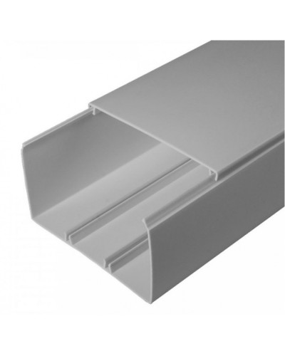 Кабель-канал серый RAL 7035 2-й замок в п/э 100х60 (16м/уп) Промрукав (PR03.0082) в Пятигорске Кабель-канал Pintop.ru