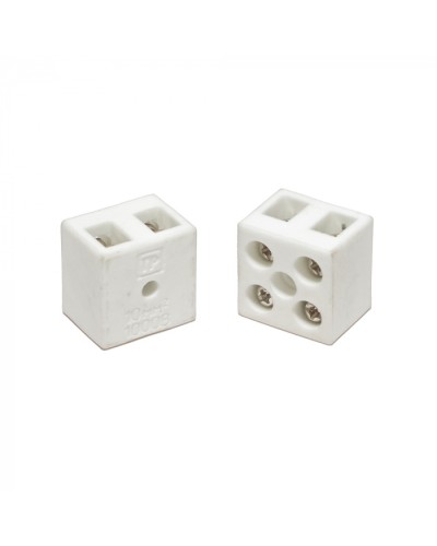 Клемма керамическая латунь 10 мм² 2 пары контактов с крепежным отверстием (5 шт/уп) Промрукав (PR08.7161) в Пятигорске Аксессуары для кабель-канала Pintop.ru