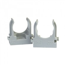 Крепеж-клипса для труб для монтажного пистолета серая в п/э д20 (100шт/900шт уп/кор) Промрукав PR13.0120