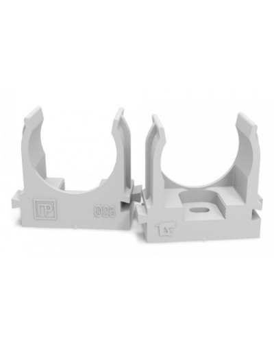 Крепеж-клипса для труб для монтажного пистолета серая в п/э д25 (100шт/700шт уп/кор) Промрукав (PR13.0121) в Пятигорске Держатели, клипсы, скобы Pintop.ru