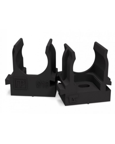 Крепеж-клипса для труб для монтажного пистолета черная в п/э д16 (100шт/1100шт уп/кор) Промрукав (PR13.0131) в Пятигорске Держатели, клипсы, скобы Pintop.ru