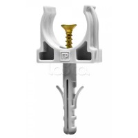 Крепеж-клипса с дюбелем и саморезом серая д20 (100шт/1200шт уп/кор) Промрукав (PR13.0216)