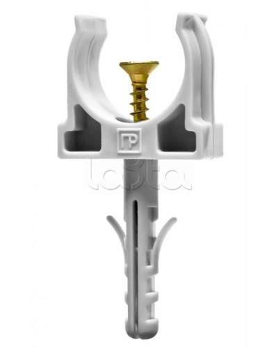 Крепеж-клипса с дюбелем и саморезом серая д20 (100шт/1200шт уп/кор) Промрукав (PR13.0216) в Пятигорске Крепеж: Дюбели, шурупы, саморезы Pintop.ru