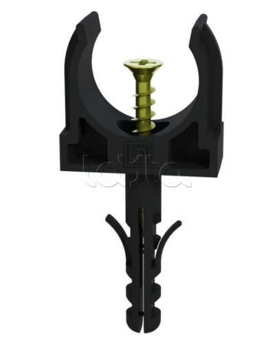 Крепеж-клипса с дюбелем и саморезом черная д16 в малой упаковке (10шт/900шт уп/кор) Промрукав (PR13.0311) в Пятигорске Крепеж: Дюбели, шурупы, саморезы Pintop.ru