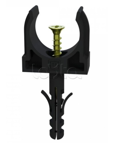 Крепеж-клипса с дюбелем и саморезом черная д25 в малой упаковке (10шт/450шт уп/кор) Промрукав (PR13.0313) в Пятигорске Держатели, клипсы, скобы Pintop.ru