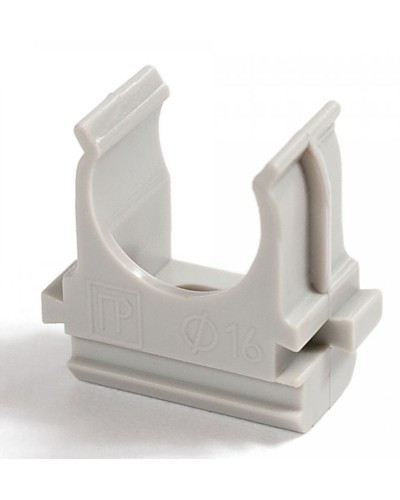 Крепёж-клипса для труб д16 безгалогенная (HF) атмосферостойкая серая (100шт/2000шт уп/кор) Промрукав (PR13.0344) в Пятигорске Держатели, клипсы, скобы Pintop.ru