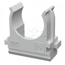 Крепёж-клипса для труб д20 безгалогенная (HF) атмосферостойкая серая (100шт/1500шт уп/кор) Промрукав (PR13.0345)