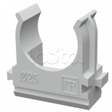 Крепёж-клипса для труб д25 безгалогенная (HF) атмосферостойкая серая (100шт/1000шт уп/кор) Промрукав (PR13.0346)