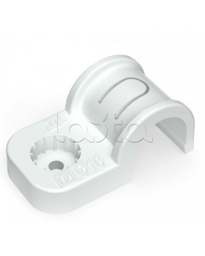 Крепеж-скоба пластиковая односторонняя для прямого монтажа серая в п/э д16 Промрукав (PR13.0368) в Пятигорске Держатели, клипсы, скобы Pintop.ru