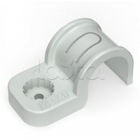 Крепеж-скоба пластиковая односторонняя для прямого монтажа серая в п/э д20 Промрукав (PR13.0369)