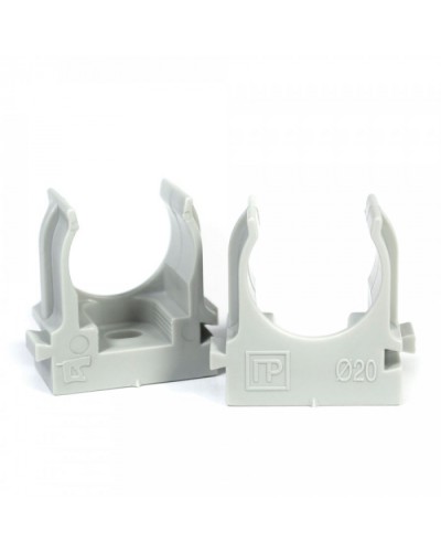 Крепеж-клипса для труб для монтажного пистолета серая в гофроящике d20 мм (1200шт/кор) Промрукав (PR13.0453) в Пятигорске Держатели, клипсы, скобы Pintop.ru