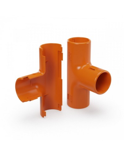 Тройник разборный оранжевый d25 мм (30шт/300шт уп/кор) Промрукав (PR13.1160) в Пятигорске Повороты, муфты, тройники Pintop.ru