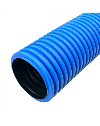 Труба гофр. двуст. ПНД жесткая тип 1250 (SN18) синяя d160 мм 5,7м (22,8м/уп) Промрукав (PR15.01056) в Пятигорске Труба гофрированная Pintop.ru