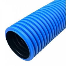 Труба гофрированная двустенная ПНД жесткая тип 750 (SN10) синяя д160 5,7м (22,8м/уп) Промрукав (PR15.0244)