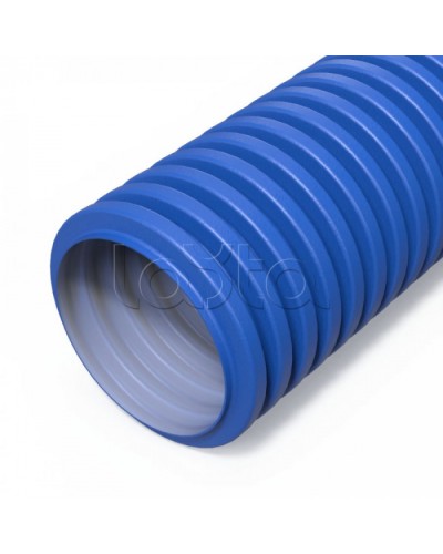 Труба гофр двустенная ПНД гибкая вентиляционная голубая (RAL 5012) d75 мм (50м/уп) Промрукав (PR15.0280) в Пятигорске Труба гофрированная Pintop.ru