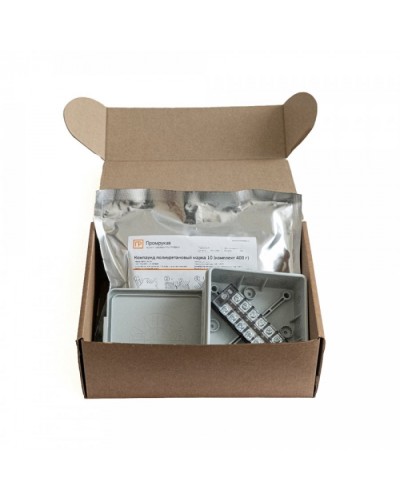 Коробка распределительная двухкомпонентная (HF) 100х100х40 серая Промрукав (PR80.0176) в Пятигорске Распределительные коробки Pintop.ru