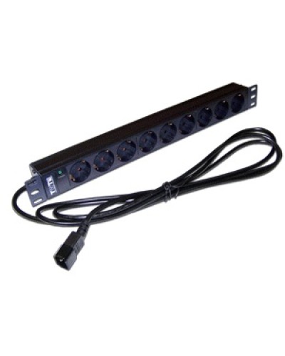 Блок розеток 19 9 шт. без выключателя, 10A 250V, шнур питания с вилкой C14, 3.0 м TWT TWT-PDU19-10A9P4-3.0 в Пятигорске Блоки розеток Pintop.ru
