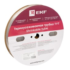 Термоусаживаемая трубка ТУТ 6/3 прозрачная рулон EKF PROxima (tut-6-tr)
