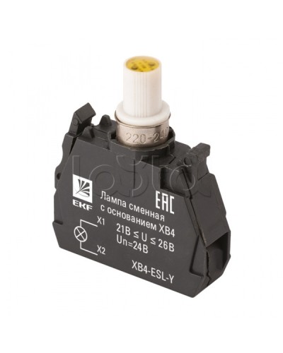 Лампа сменная c основанием XB4 желтая 24В EKF PROxima (XB4-ESL-Y) в Пятигорске Источники света(Лампы) Pintop.ru