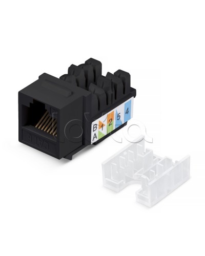Вставка Keystone Jack RJ-45, категория 5e, заделка тип 110, черная, со стяжкой Cabeus KJ-RJ45-Cat.5e-90-SW-BK в Пятигорске Модули Keystone Pintop.ru