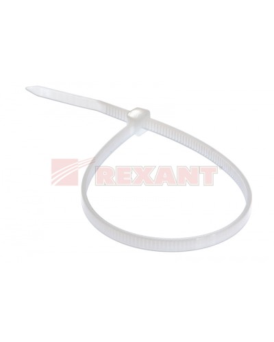 Хомут-стяжка нейлоновый 4х300 мм белый (100шт/уп) REXANT 07-0300 в Пятигорске Стяжки-хомуты Pintop.ru