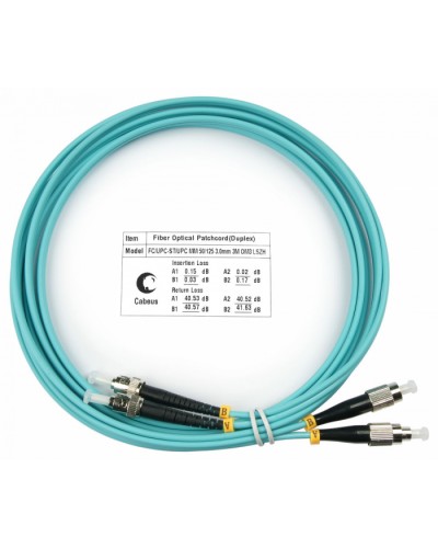 Шнур оптический duplex FC-ST 50/125 mm OM3 3м LSZH Cabeus FOP-50-FC-ST-3m в Пятигорске Патч-корды и пигтейлы Pintop.ru