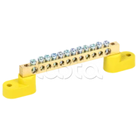 Шина PE "земля" на двух угловых изол ШНИ-6х9-12-У2-Ж IEK (YNN10-69-12C2-K05)