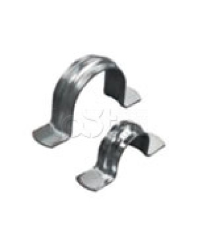 Скоба оцинкованная двухлапковая без монтажного отверстия, для трубы D63мм (1уп = 50шт) Экопласт (43661) в Пятигорске Держатели, клипсы, скобы Pintop.ru