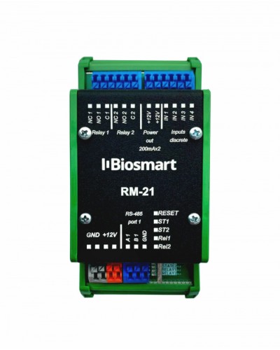 Релейный модуль BioSmart RM-21 OSDP в Пятигорске Контроллеры СКУД BioSmart Pintop.ru