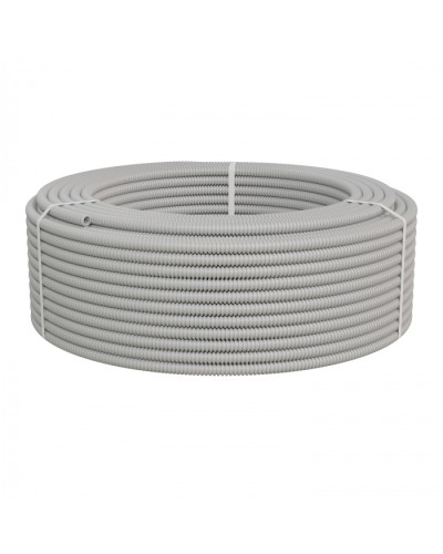 Труба ПНД-FRUF гофрир. легкая, с зондом, без галогена, трудногорючая, атмосферостойкая,цвет серый, диам. 16мм (100м) Экопласт (20116HFR-UF) в Пятигорске Труба гофрированная Pintop.ru