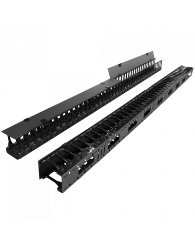 Вертикальные органайзеры с пласт пальцами, глубина 112 мм, 47U, черные TWT (TWT-CBB-DVO-47U/S) в Пятигорске Кабельные органайзеры Pintop.ru