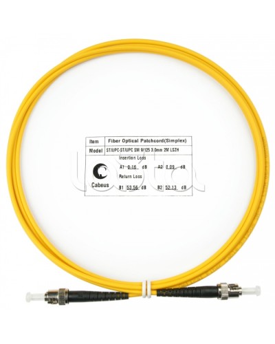 Шнур оптический simplex ST-ST 9/125 sm 2м LSZH Cabeus FOP(s)-9-ST-ST-2m в Пятигорске Патч-корды оптические Pintop.ru