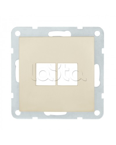 Накладка с суппортом розетки комп. и телеф. на 2 входа (бежевый матовый) БЕЗ механизма LK80 Экопласт (846202-0 в Пятигорске Розетки компьютерные и телефонные Pintop.ru