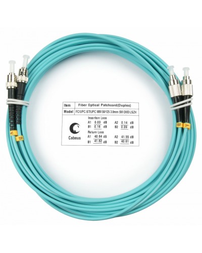 Шнур оптический duplex FC-ST 50/125 mm OM3 7м LSZH Cabeus FOP-50-FC-ST-7m в Пятигорске Патч-корды и пигтейлы Pintop.ru